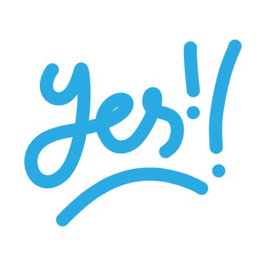 Evet! - vektör çizimi ve karalama elementleri. 