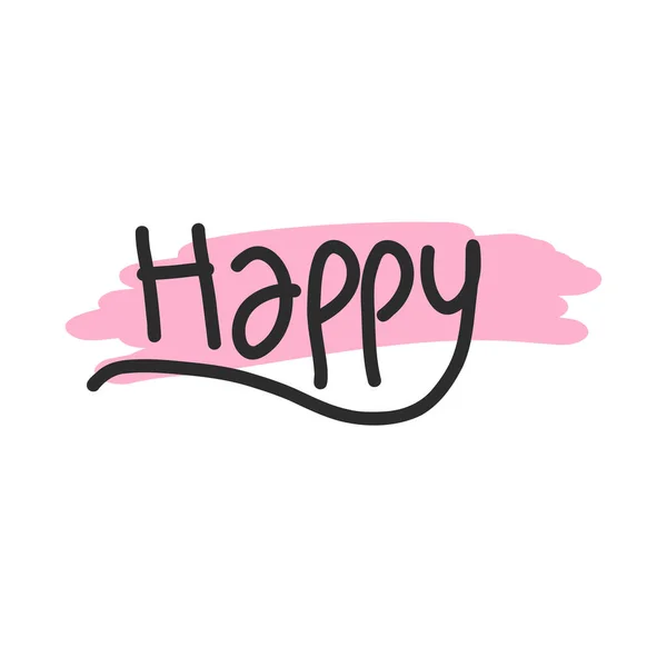 Happy Hand Drawn Text — Stock Vector