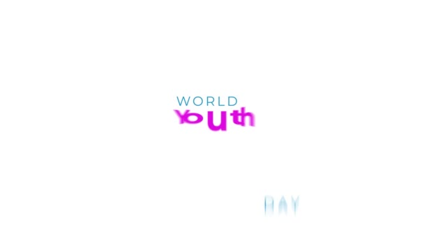 Дизайн Движения Празднования Международного Дня Молодежи — стоковое видео