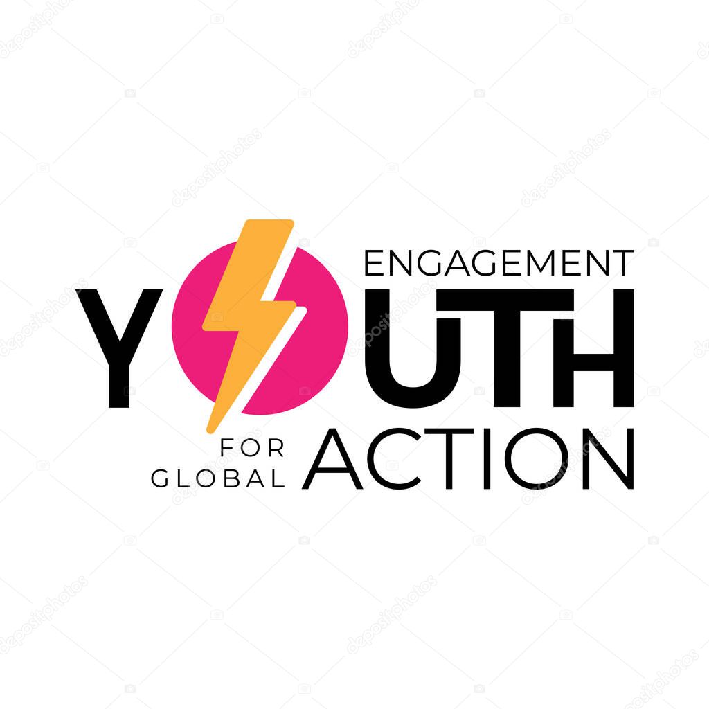 Illustration design for celebrating youth day event. logo and poster design