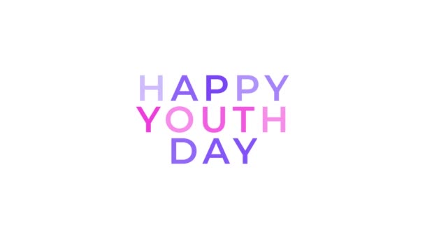 Дизайн Движения Празднования Международного Дня Молодежи — стоковое видео
