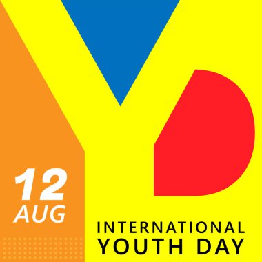Uluslararası Gençlik Günü etkinliği için tasarım. 12 Ağustos. Küresel eylem teması için gençlik katılımlı kampanya vektör illüstrasyonu
