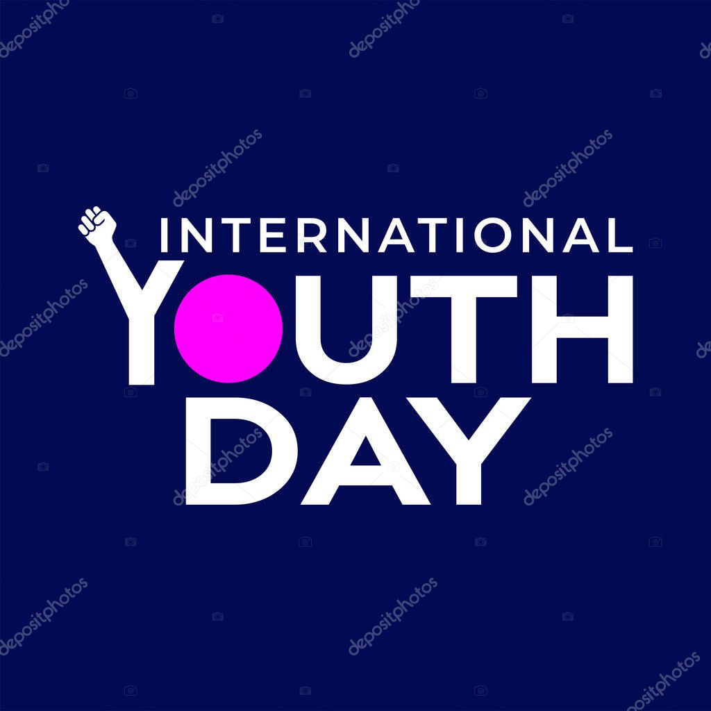 Design for celebrating International youth day event. August 12. Campaign vector illustration with youth engagement for global action theme