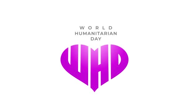 Grafika Ruchu Tematem Światowego Dnia Pomocy Humanitarnej Obserwowanego Każdego Roku — Wideo stockowe