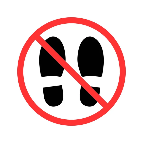 靴を履かないでください公共エリアのシンボルに警告するそれをしないでください ベクトルロゴ記号記号 — ストックベクタ