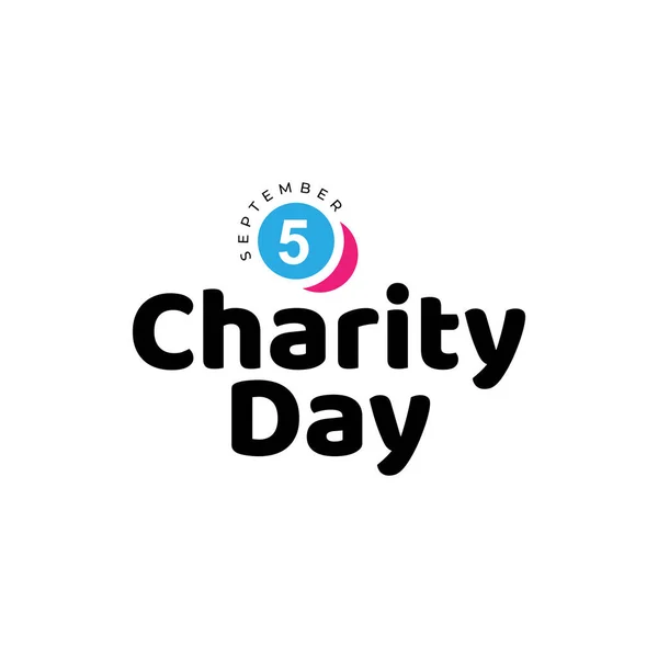 Logo Design Celebration International Day Charity Вересня Приклад Вектора — стоковий вектор