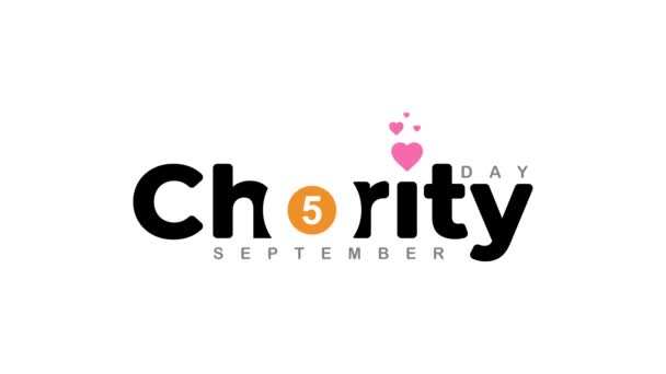 Motion Design Voor International Day Charity Evenement September Animatiebeelden — Stockvideo