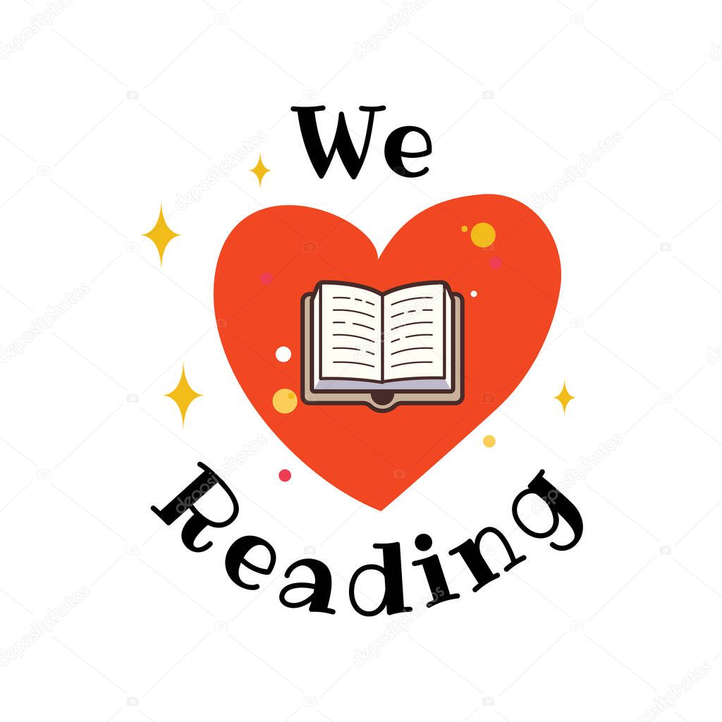 Design about International Literacy Day celebration, 8th September. we love reading. illustration vector.