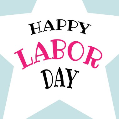 ABD, reklam şablonu için Mutlu İşçi Bayramı metin tasarımı. Vektör illüstrasyonu