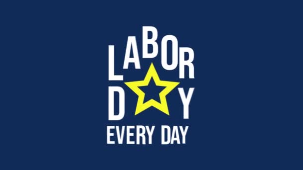 Happy Labor Day Bewegende Grafische Animatie Grootte — Stockvideo