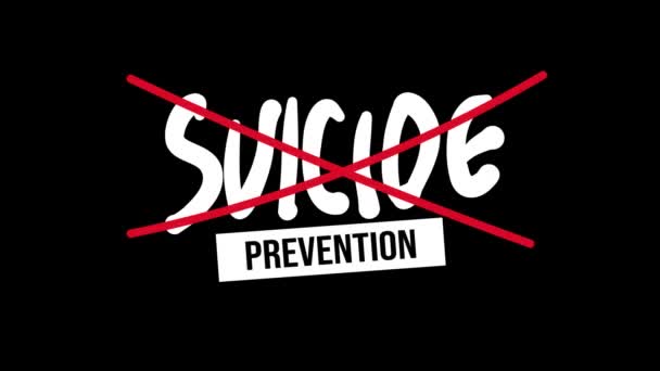 世界の自殺予防の日の概念についての映画グラフィック 自殺予防月 — ストック動画