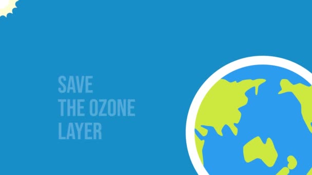 Animacja Graficzna Międzynarodowy Dzień Ochrony Warstwy Ozonowej Światowy Dzień Ozonu — Wideo stockowe