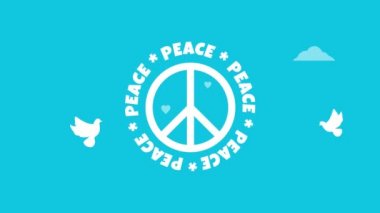 Uluslararası barış gününü kutlamak için hareketli grafik tasarımı. Dünya Barış Gününüz kutlu olsun. Canlandırılmış video