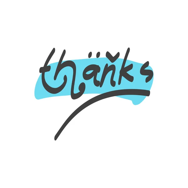 Thank You Hand Lettering Vector Illustration Hand Drawn Lettering Card — Stock Vector