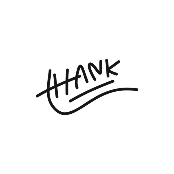 Obrigado Lettering Mão Ilustração Vetorial Cartão Lettering Desenhado Mão Fundo —  Vetores de Stock