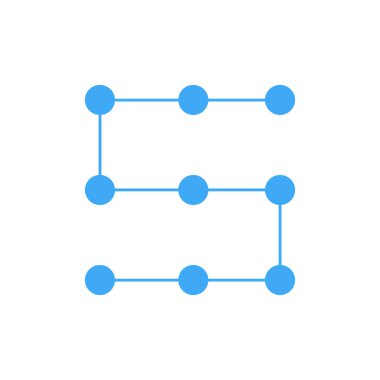Ağ, topluluk ve güvenli desen hakkında logo tasarımı, Vektör illüstrasyonu