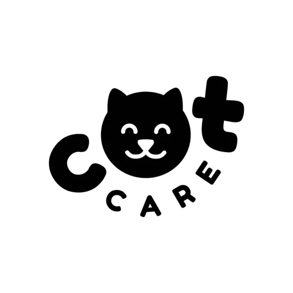 Design Logotipo Sobre Gato Gordo Conceito Design Logotipo Cuidados Com — Vetor de Stock