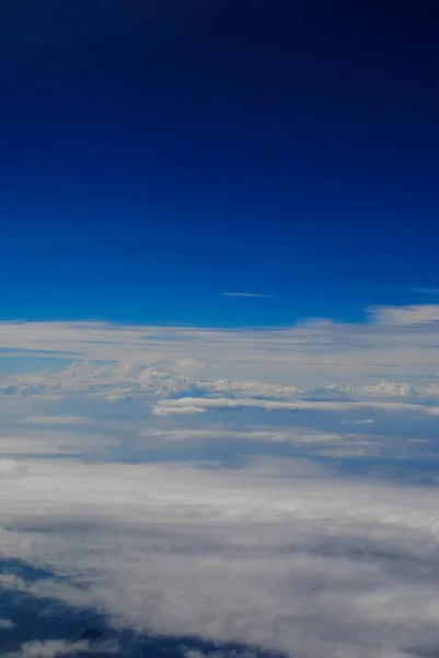 Aerial Shot Blue Sky Clouds Clouds Sky Airplane Window View — Stock Photo, Image