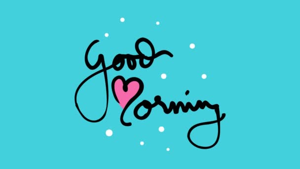 Good Morning Greeting Motion Graphic Doodle Text Style — Stock Video