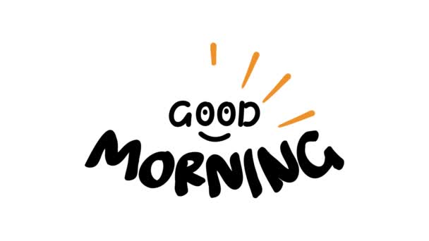 Good Morning Greeting Motion Graphic Doodle Text Style — Stock Video
