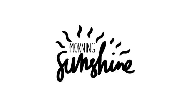 Good Morning Greeting Motion Graphic Doodle Text Style — Stock Video