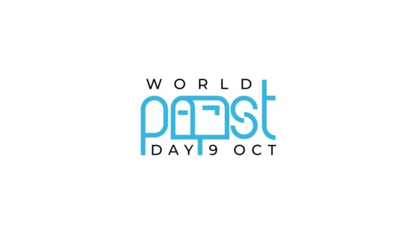 Design Gráfico Movimento Para Celebração Mundo Post Dia Outubro — Vídeo de Stock