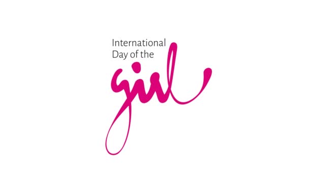为庆祝10月11日国际女童日而设计的运动平面设计 — 图库视频影像