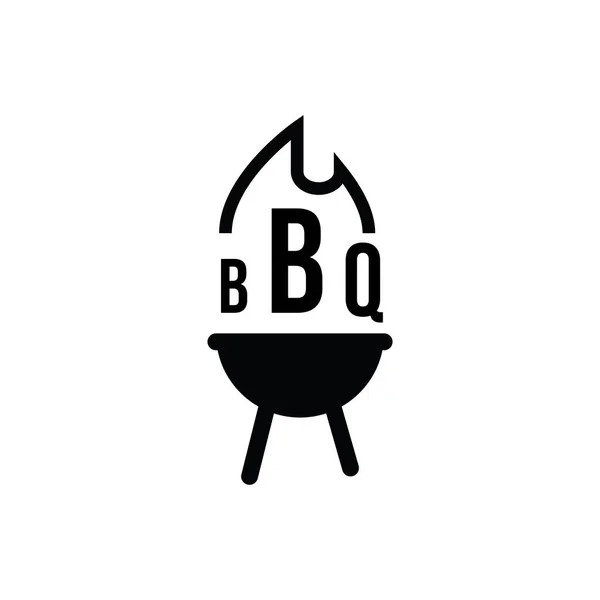 Restoran Barbekyu Ikon Logo Dari Barbekyu Grill Dan Bar Dengan - Stok Vektor