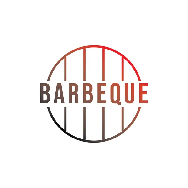 Restoran Barbekyu Ikon Logo Dari Barbekyu Grill Dan Bar Dengan - Stok Vektor