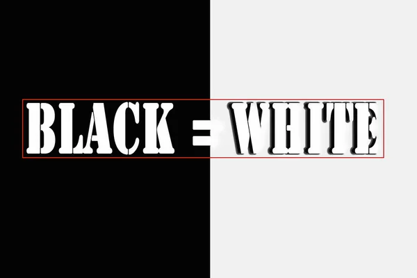 Text Schwarz Weiß Mit Gleichem Zeichen Schluss Mit Rassismus Der — Stockfoto