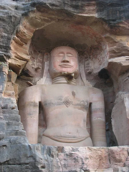 Gwalior Fort Buddha Esculturas Pared — Foto de Stock
