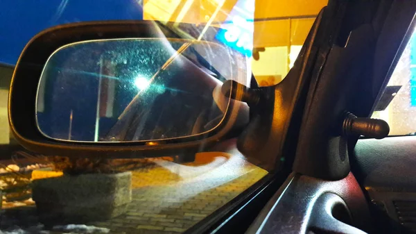 Rear View Mirror Night — Stok Foto