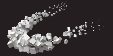 eliptic yörüngede dönen küp rasgele boyutlu.