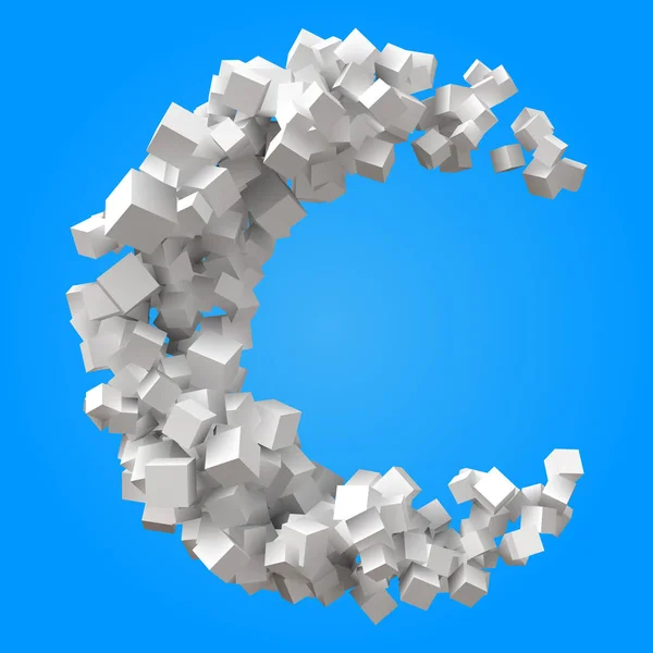 하프 문 임의의 큐브에 의해 형성 된 — 스톡 벡터