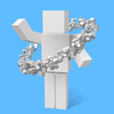 eliptic içinde dönen rasgele boyutlu küp küp denen kadına yörünge