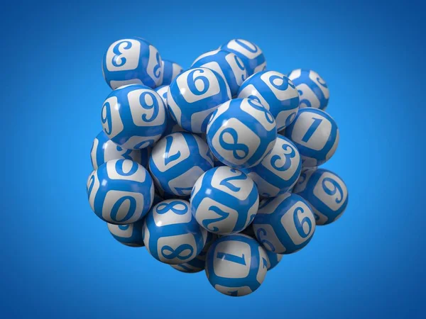 Loterij ballen van de stapel. 3D illustratie. — Stockfoto