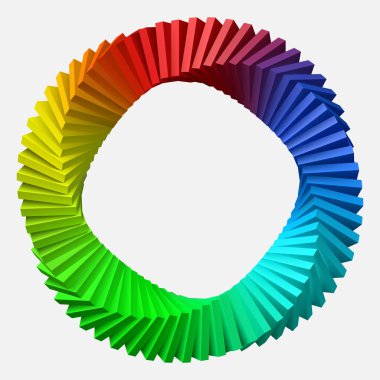 circulary renkli şekiller düzenlenmiştir. 3D stil vektör çizim