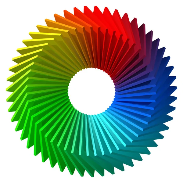 Circulary τακτοποιημένος πολύχρωμα σχήματα. 3D στυλ εικονογράφηση διάνυσμα — Διανυσματικό Αρχείο