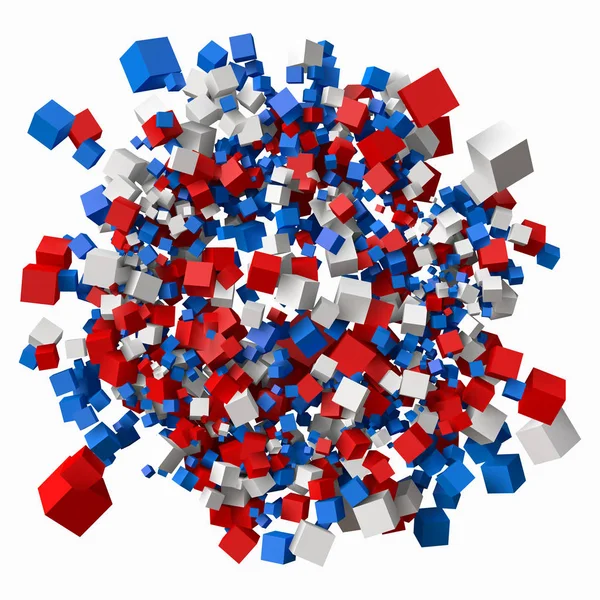 Pile de cubes de différentes tailles. Illustration vectorielle de style 3D — Image vectorielle