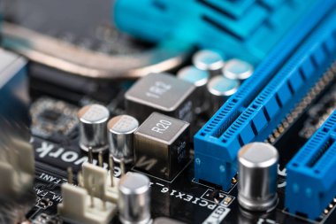 PC anakart makro görünümü kullanılan