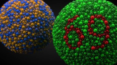 renk körlüğü Testi ile küreler. 3D çizim