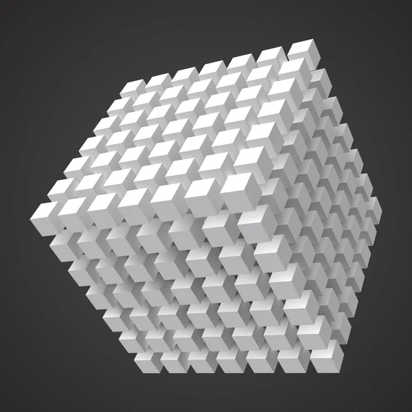 Kubus van kubussen, 3D-stijl vectorillustratie — Stockvector