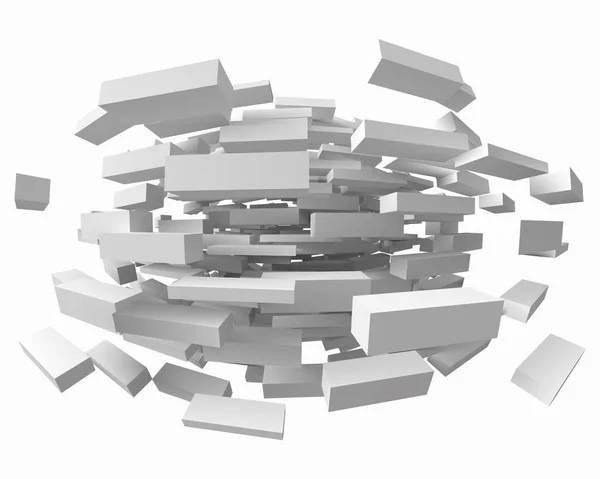 Abstrait avec des cubes déformés sur blanc. Illustration vectorielle de style 3D — Image vectorielle