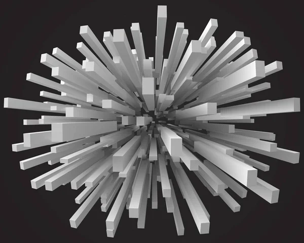 Quadratische Stäbe abstrahieren. 3D Vektor Illustration — Stockvektor