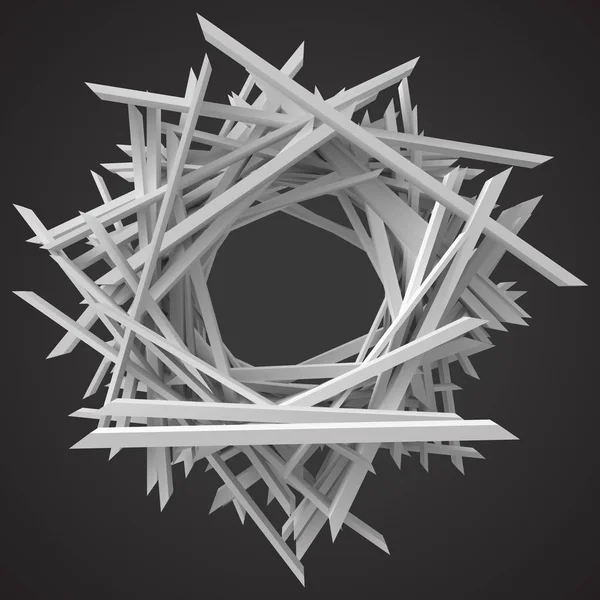 Vit fyrkantig stång abstrakt. 3D style vektorillustration — Stock vektor