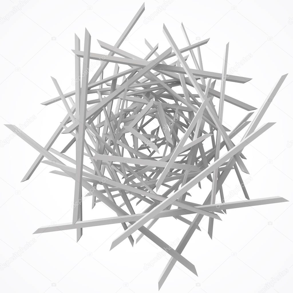 white square rods abstract. 3d style vector illustration