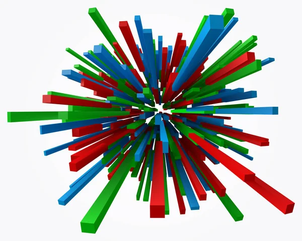 Abstraktní barevné čtvercové tyče. 3D styl vektorové ilustrace — Stockový vektor