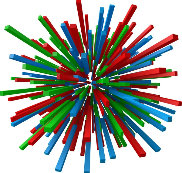 Varas quadradas coloridas do centro. ilustração vetorial estilo 3d — Vetor de Stock