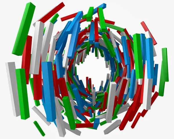 Bunte quadratische Stäbe abstrakt. 3D Vektor Illustration — Stockvektor