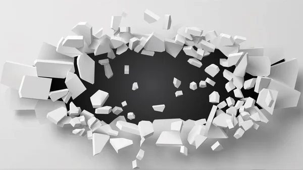 Vektor-Illustration der explodierenden Wand mit freier Fläche in der Mitte für jedes Objekt oder Hintergrund — Stockvektor